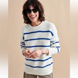 La Ligne Marina White and Blue Striped Sweater